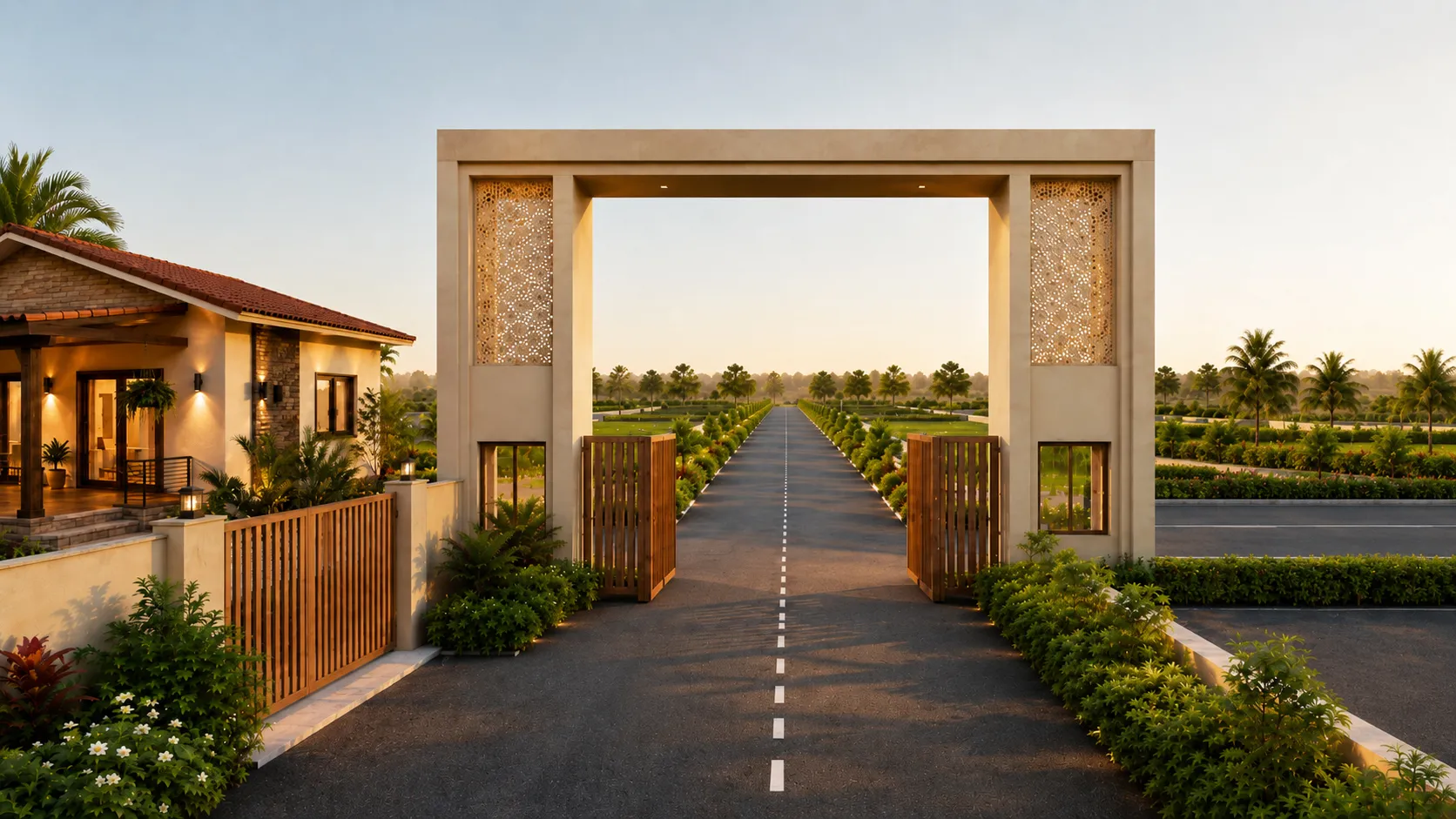 Inside Entrance Gate and internal roads